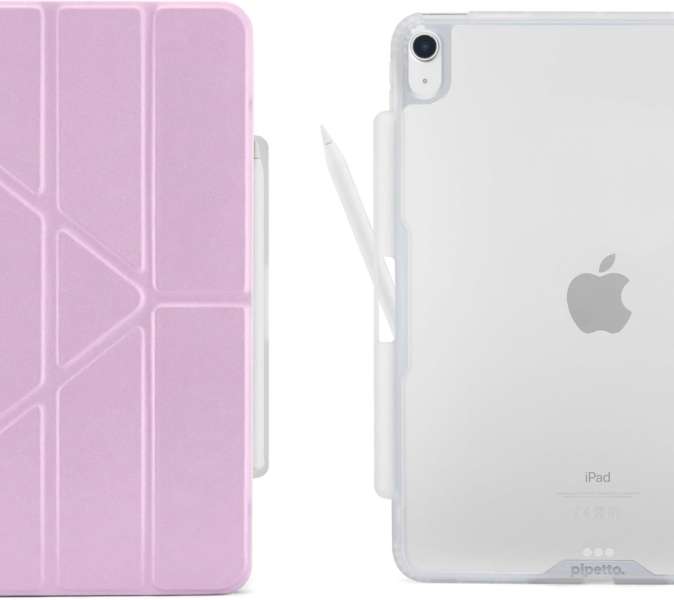 Pipetto Origami No3 Pencil Case for iPad Air 11 (M3/M2) / iPad Air 10.9 (2022/2020) Metallic Purple