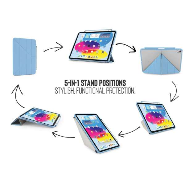 Pipetto Origami No7 Tri-Folio Case for iPad (A16) / iPad (2022) Light Blue