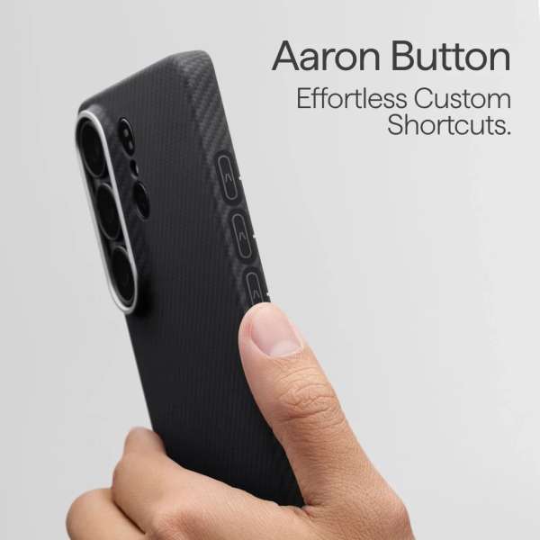 Pitaka Edge Case for Samsung Galaxy S26 Black/Grey Twill (Aaron Button)