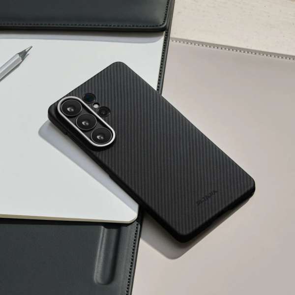 Pitaka Edge Case for Samsung Galaxy S26 Black/Grey Twill (Aaron Button)