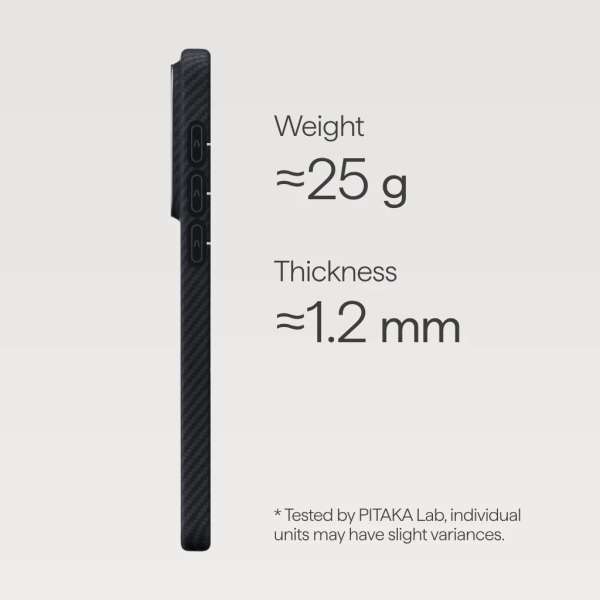 Pitaka Edge Twill (Aaron Button) case for Samsung Galaxy S26+ Black/Grey