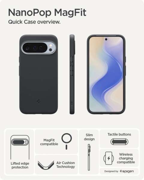 Spigen Nano Pop MagSafe for Google Pixel 10 Pro/Pixel 10 Black Sesame