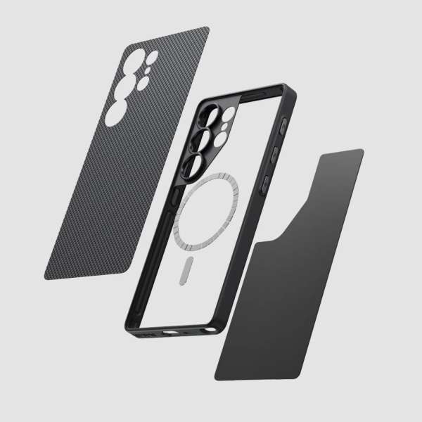 Pitaka PIN Button Case Samsung Galaxy S25 Ultra Black/Grey Plain