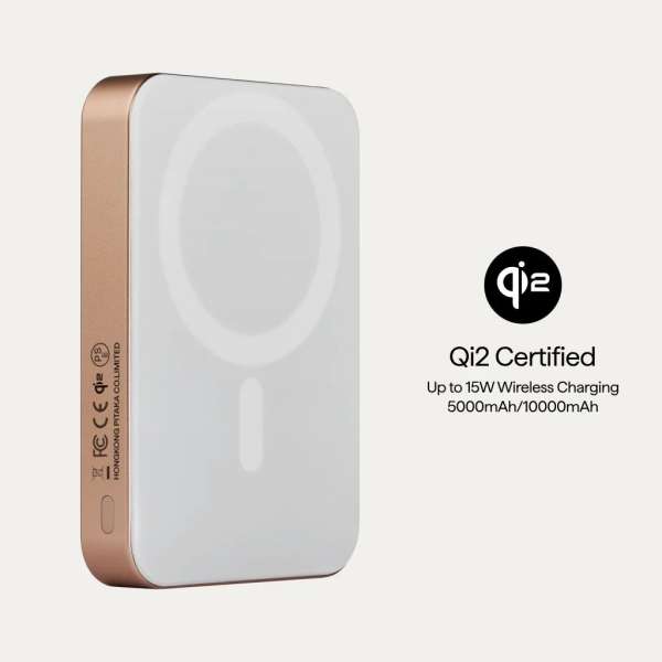 Pitaka Qi2 10000mAh Power Bank Golden Glint