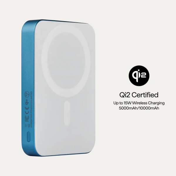 Pitaka Qi2 10000mAh Power Bank Lucid Blue