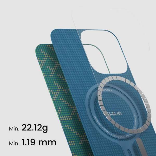 Pitaka Tactile Woven Case PTK iPhone 16 Pro Green/Gold