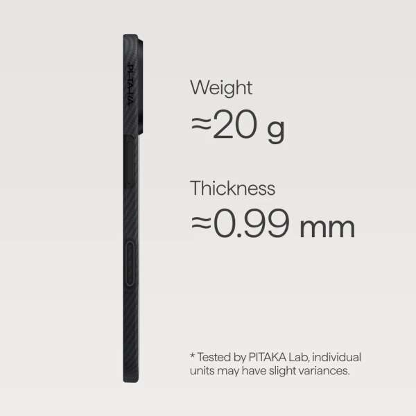 Pitaka Ultra-Slim Case for iPhone 17 Black/Grey
