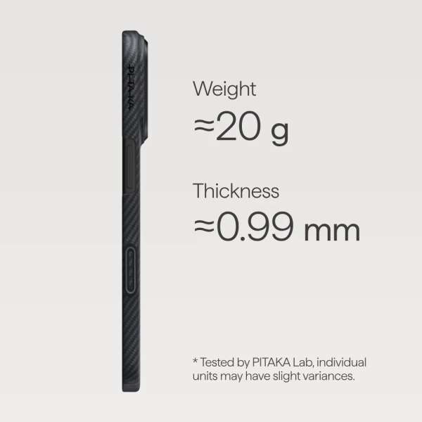 Pitaka Ultra-Slim Case for iPhone 17 Pro Black/Grey
