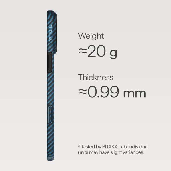 Pitaka Ultra-Slim Case for iPhone 17 Pro Blue/Grey