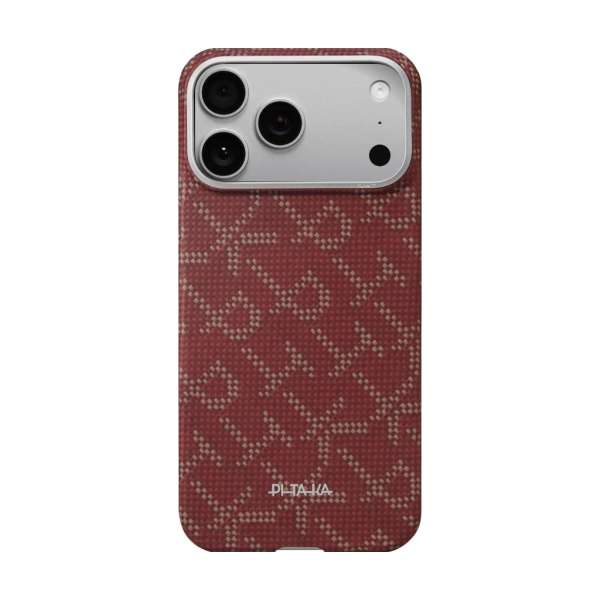 Pitaka Ultra-Slim Case for iPhone 17 Pro Monogram-Gold/Red