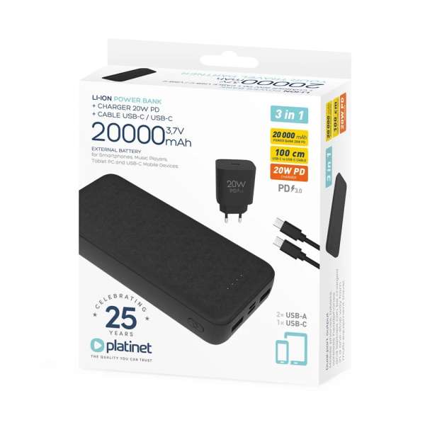 Platinet 20000mAh PowerBank Black
