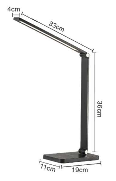 Platinet Desk Lamp 10W Aluminium Wireless Charging 3-Step dimming 5-Step Black