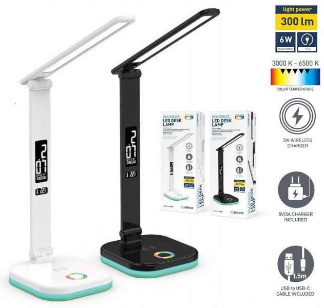Platinet Desk Lamp RGB Wireless Charging Black