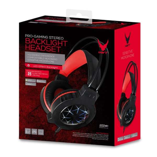 Platinet Omega Varr VH6010B Gaming RGB Headset Black/Red