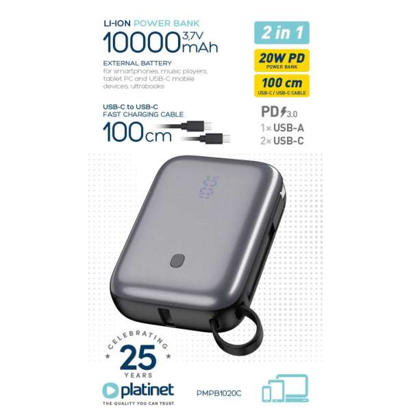 Platinet PMPB1020C 10000mAh PowerBank Black
