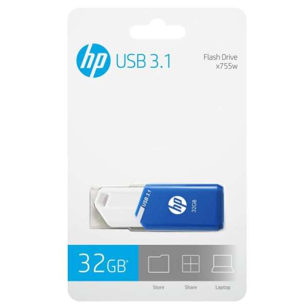HP 32GB x755w USB Flash Drive USB3.1 Blue