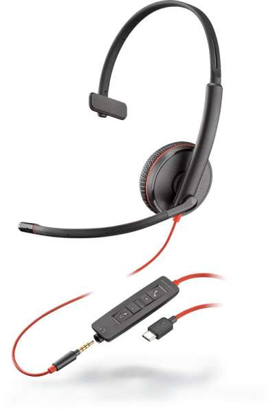 Poly Plantronics Blackwire 3215 USB-C Headset Black