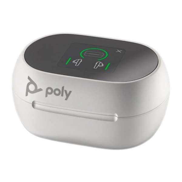 Poly Plantronics Voyager Free 60+ UC Touchscreen Charge Case USB-A Bluetooth Headset White Sand