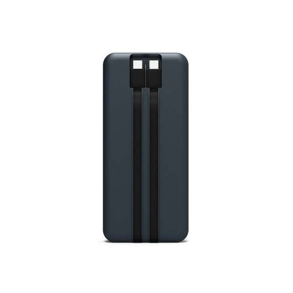 Port Designs 10000mAh Powerbank with Built-in USB-C Cables LCD Display Black