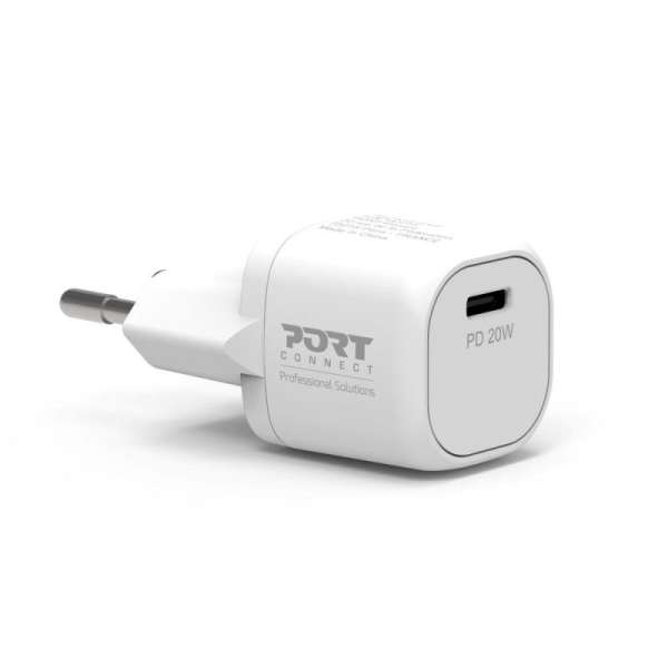 Port Designs 20W USB-C Pocket Wall Charger White