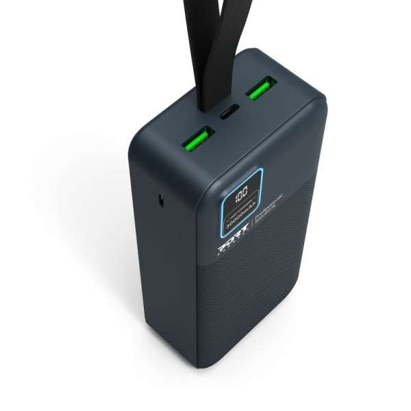Port Designs 30000mAh Powerbank LCD Display USB-A QC / USB-C / Micro USB Black
