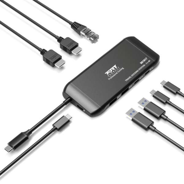 Port Designs 7in1 Mobile Docking Station 2x4K USB-C 100W Black