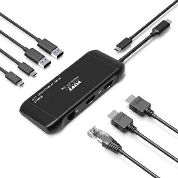 Port Designs 7in1 Mobile Docking Station 2x4K USB-C 100W Black