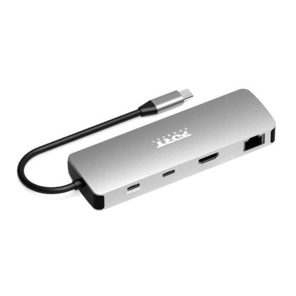 Port Designs 9-in-1 USB-C 1× 4K Docking Station Aluminium Design 85W PD Silver