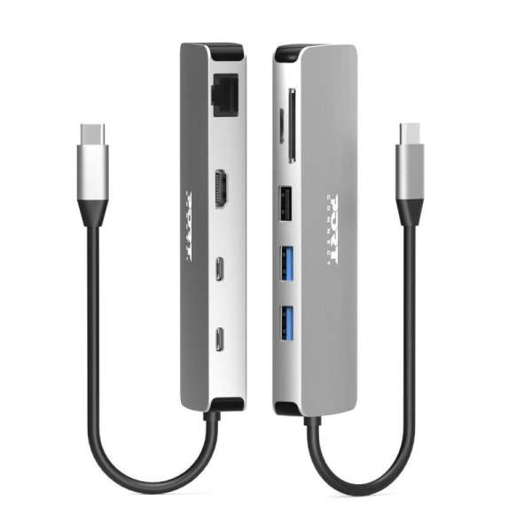 Port Designs 9-in-1 USB-C 1× 4K Docking Station Aluminium Design 85W PD Silver