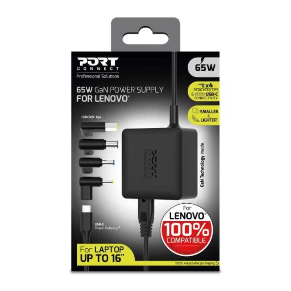 Port Designs 904065LEEU 5-20V / 3,25A 65W Lenovo hálózati notebook töltő