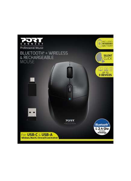 Port Designs Bluetooth Wireless Mouse Black/Grey