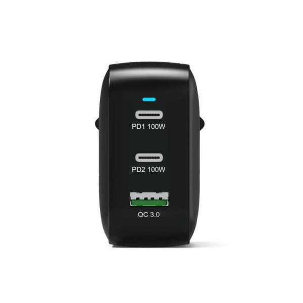 Port Designs GaN2 PD 100W Wall Charger with 2M USB-C cable Black
