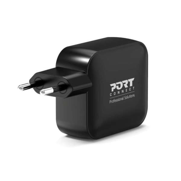 Port Designs GaN2 PD 100W Wall Charger with 2M USB-C cable Black
