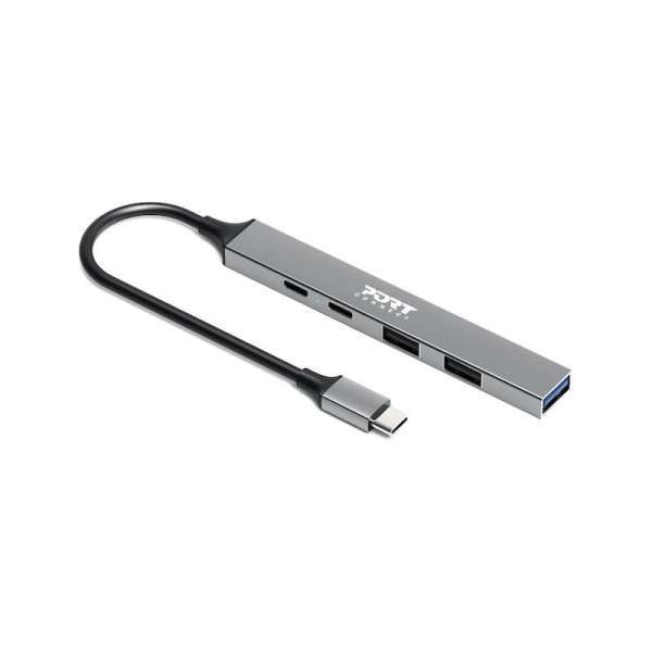 Port Designs USB-C hub with 4 USB ports + 1X USB-C 100W