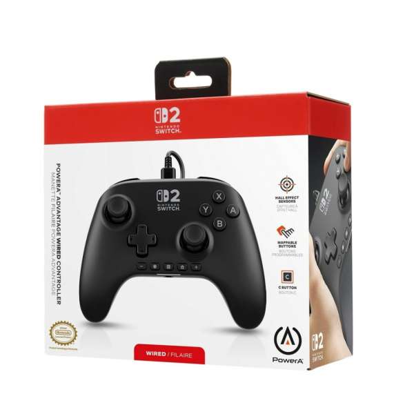 PowerA Advantage Wired Controller for Nintendo Switch 2 Gamepad Black