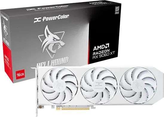 PowerColor RX9060 XT 16GB DDR6 Hellhound Spectal White OC