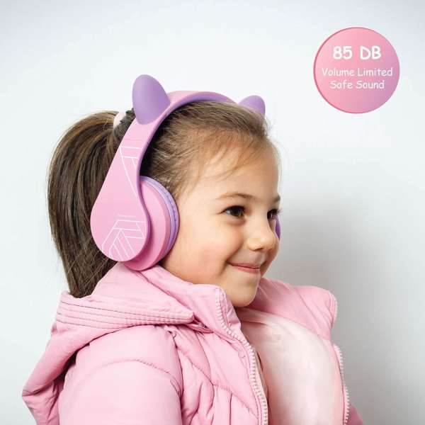 PowerLocus P2Kids Bluetooth Headset Purple/Pink Ears