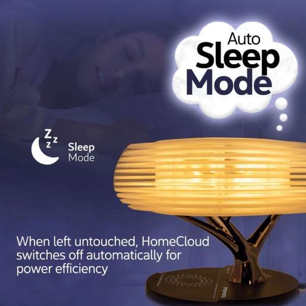 Promate HomeCloud 3-in-1 Cloud Design Wireless Speaker with LED Nightlight and Wireless Charger Black/White