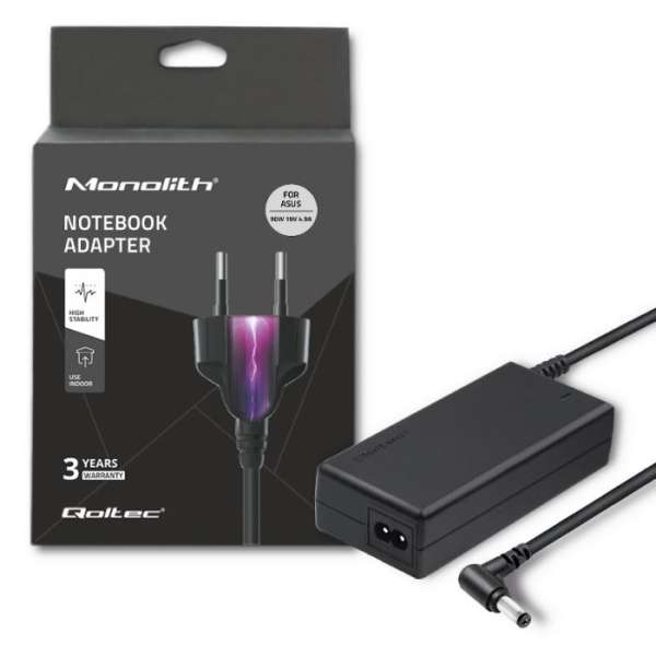 Qoltec 50075 19V / 4,9A 90W 5,5x2,5mm Asus hálózati notebook töltő