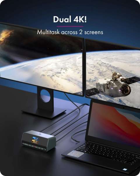 Raidsonic Heart Dock 2300 11-in-1 DockingStation with dual video output and LCD display