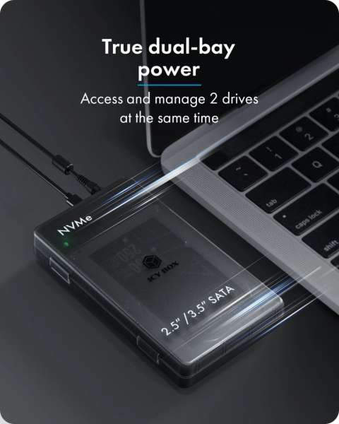 Raidsonic IB-3882MSCL-CU31 Clone and DockingStation for M.2 NVMe SSD and 2.5"/3.5" SATA SSD/HDD Black