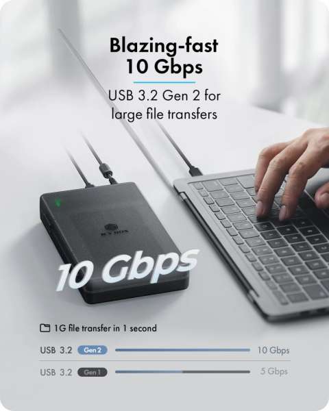 Raidsonic IB-3882MSCL-CU31 Clone and DockingStation for M.2 NVMe SSD and 2.5"/3.5" SATA SSD/HDD Black