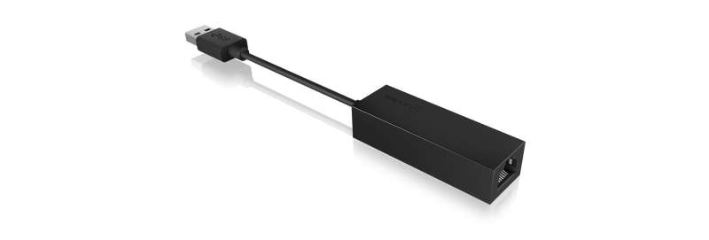 Raidsonic IcyBox IB-AC501a USB 3.0 to Gigabit Ethernet Adapter Black