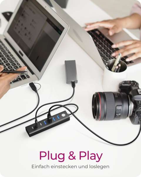 Raidsonic IcyBox IB-HUB1737-C3 7-portos USB3.2 HUB Black