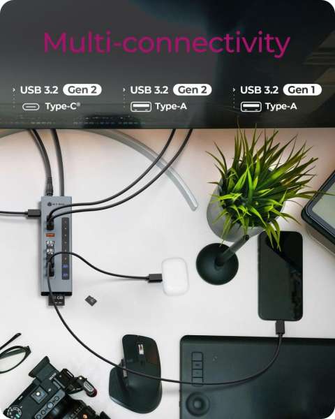 Raidsonic IcyBox IB-HUB1742CR-C2PD 11-portos USB3.2 HUB Black
