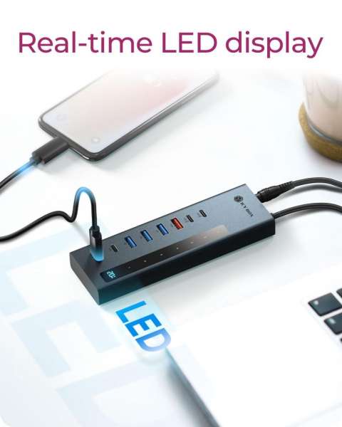 Raidsonic IcyBox IB-HUB1743-CPD 9-portos USB3.2 HUB Black