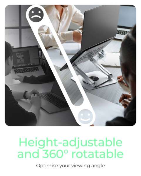 Raidsonic IcyBox IB-NH300-R Height adjustable & rotatble notebook stand for notebooks up to 17"