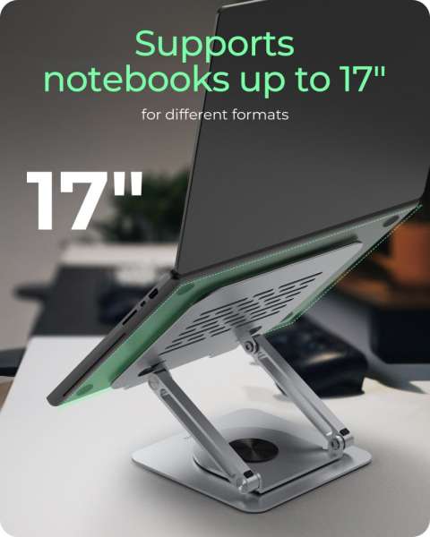 Raidsonic IcyBox IB-NH300-R Height adjustable & rotatble notebook stand for notebooks up to 17"