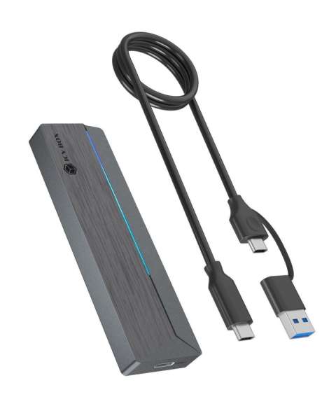 Raidsonic IcyBox M.2 SATA/NVMe SSD Enclosure USB3.2 Gen2 Type-C Black