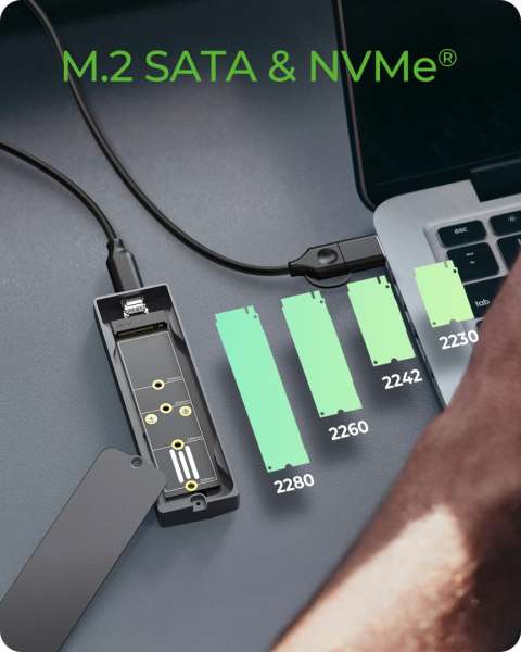Raidsonic IcyBox M.2 SATA/NVMe SSD Enclosure USB3.2 Gen2 Type-C Black